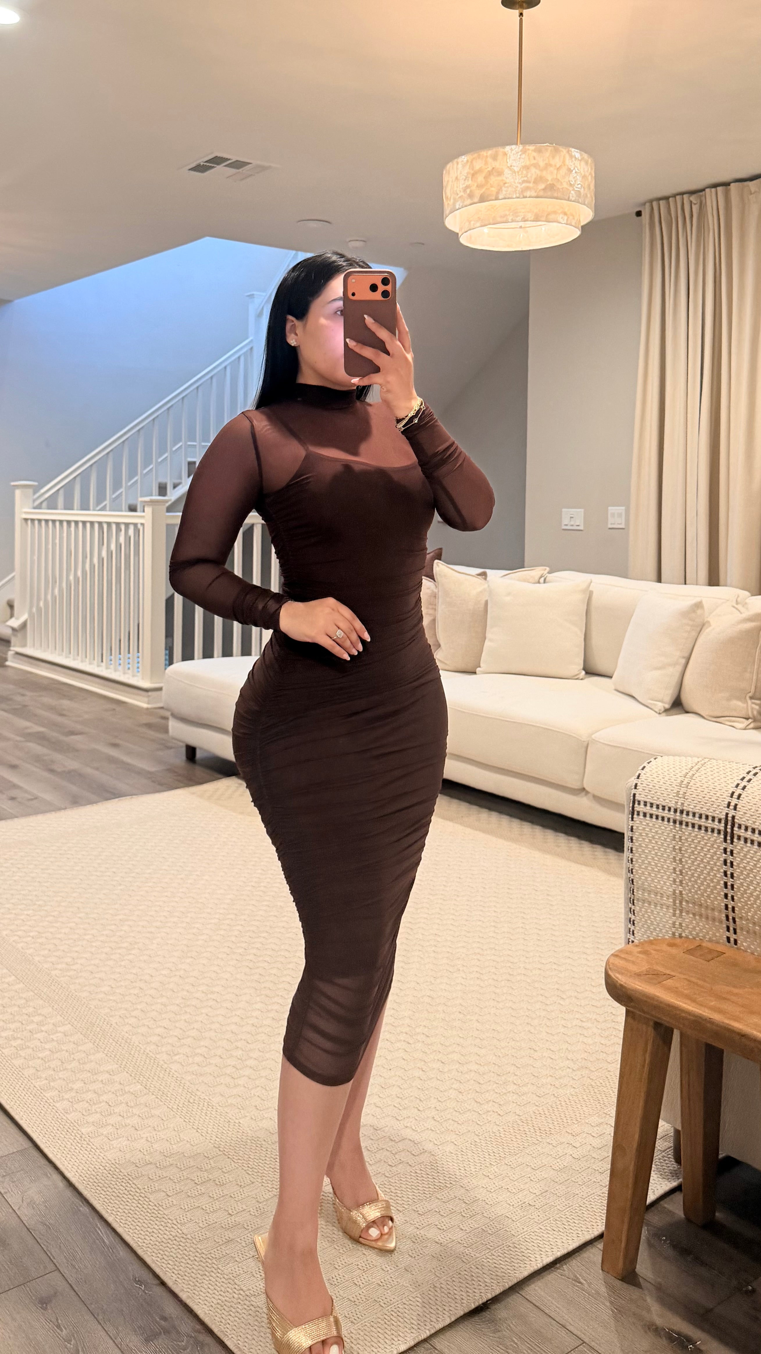 Valentina Brown Dress