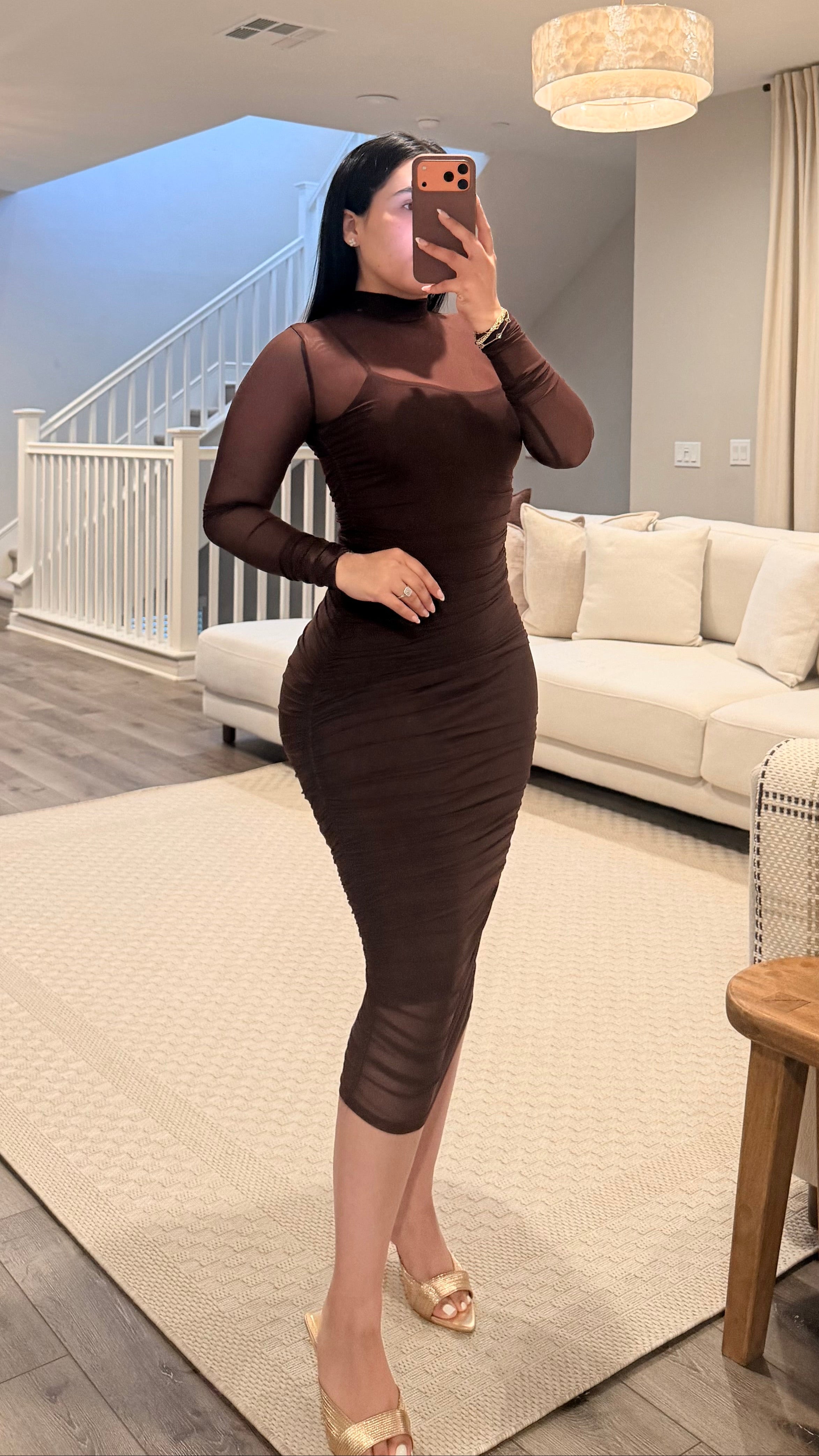 Valentina Brown Dress