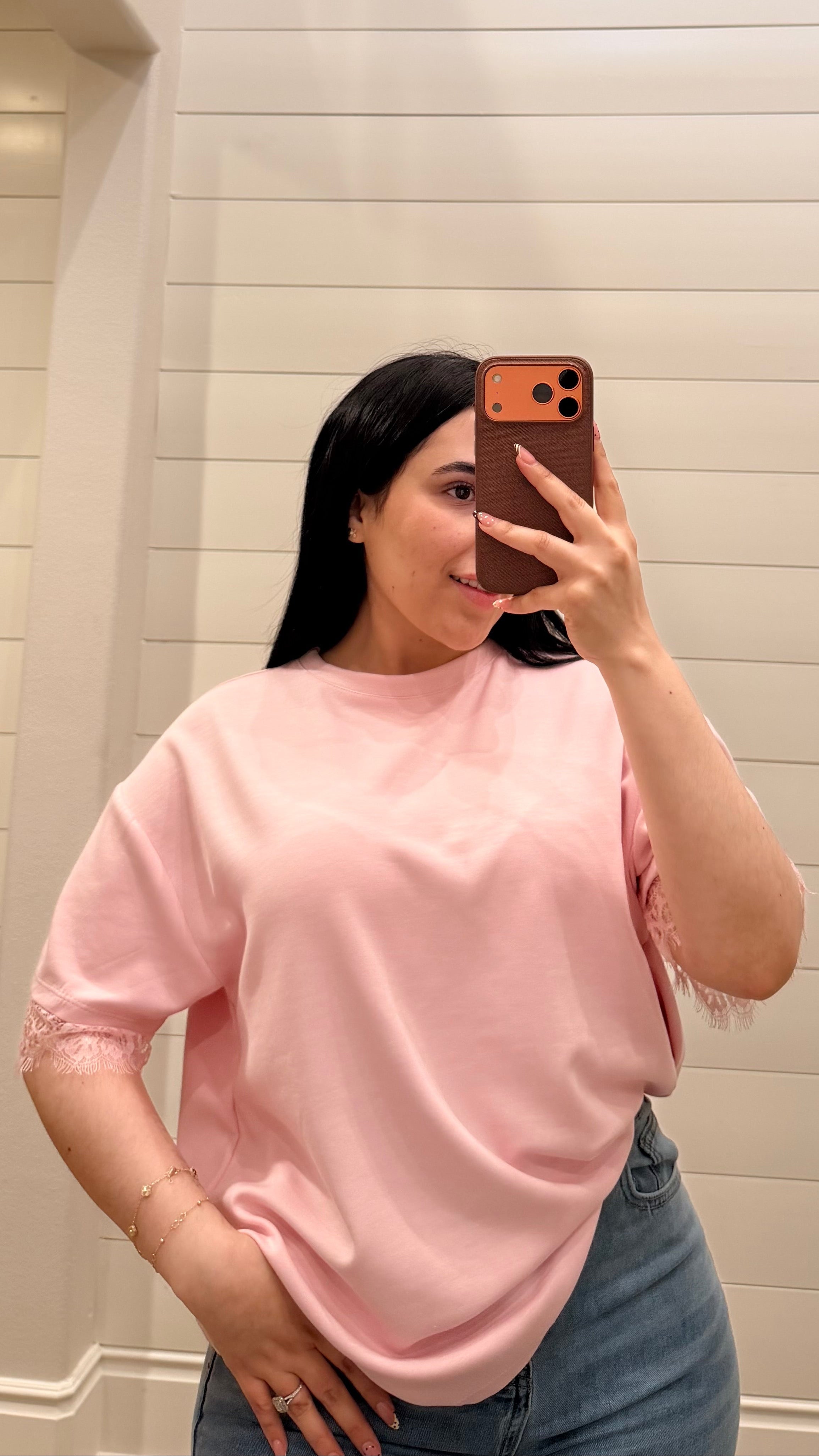 Pink Lace Top