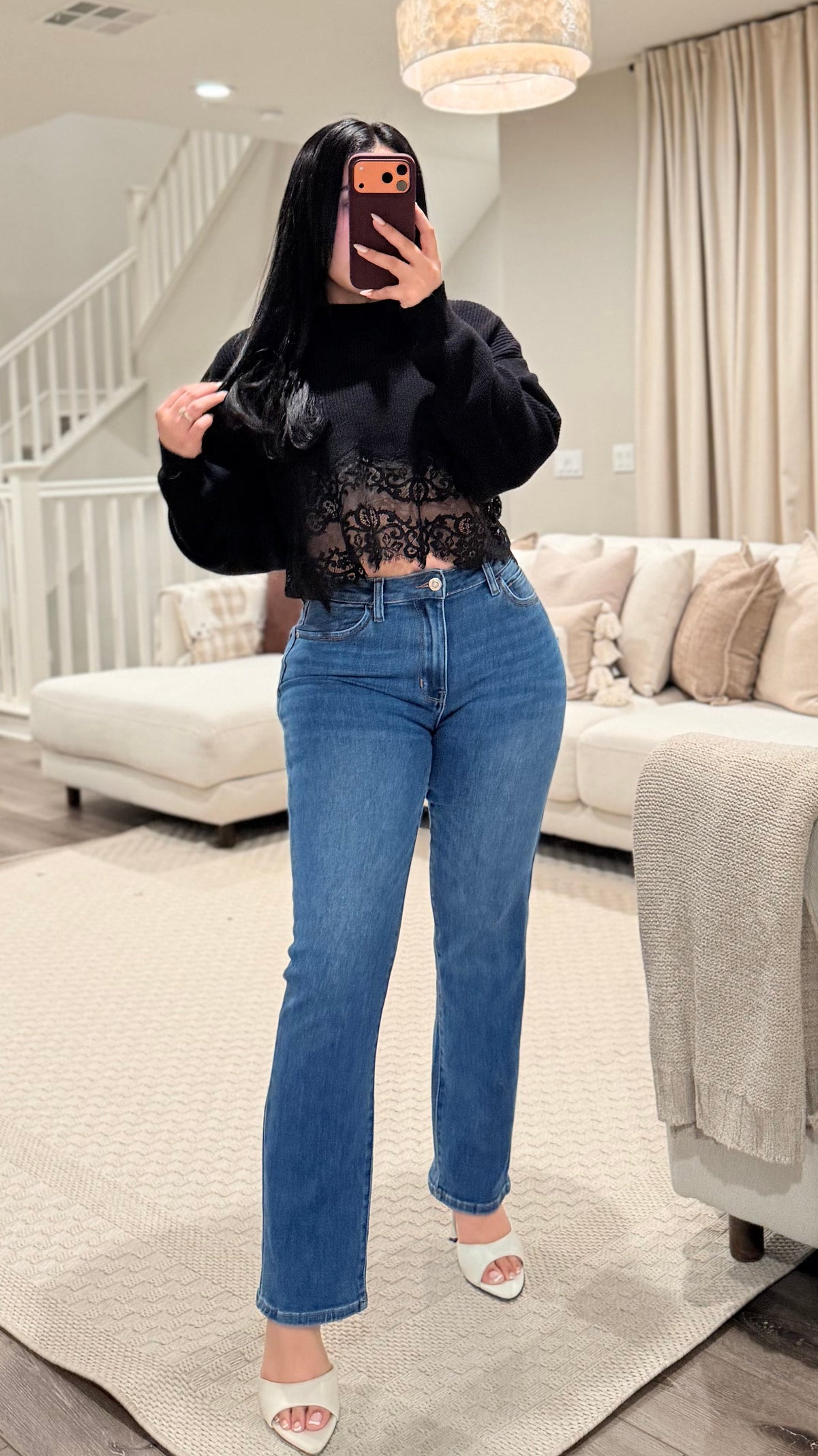 Gaby High Rise Straight Leg Jeans