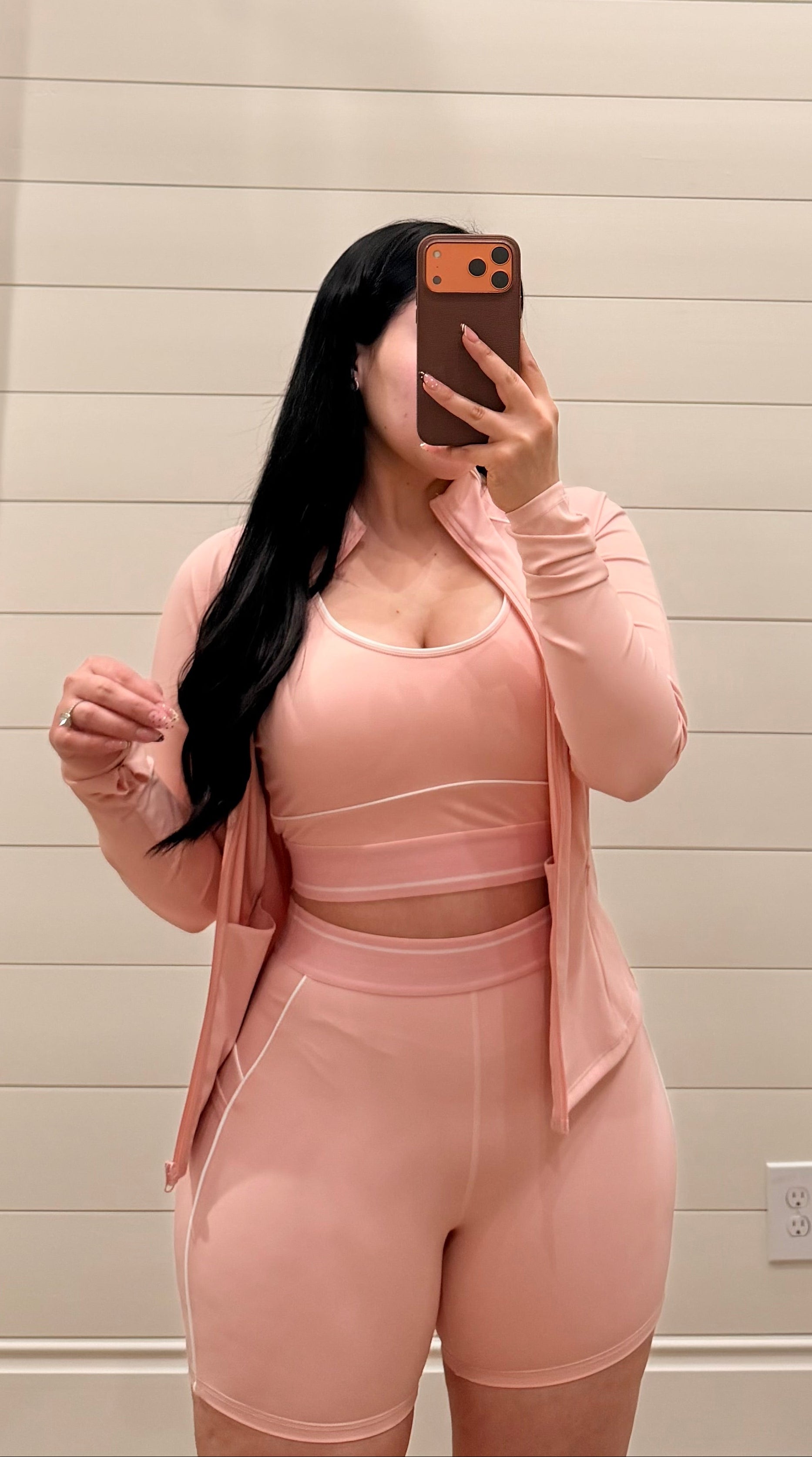 Pink 3 Piece Short Set