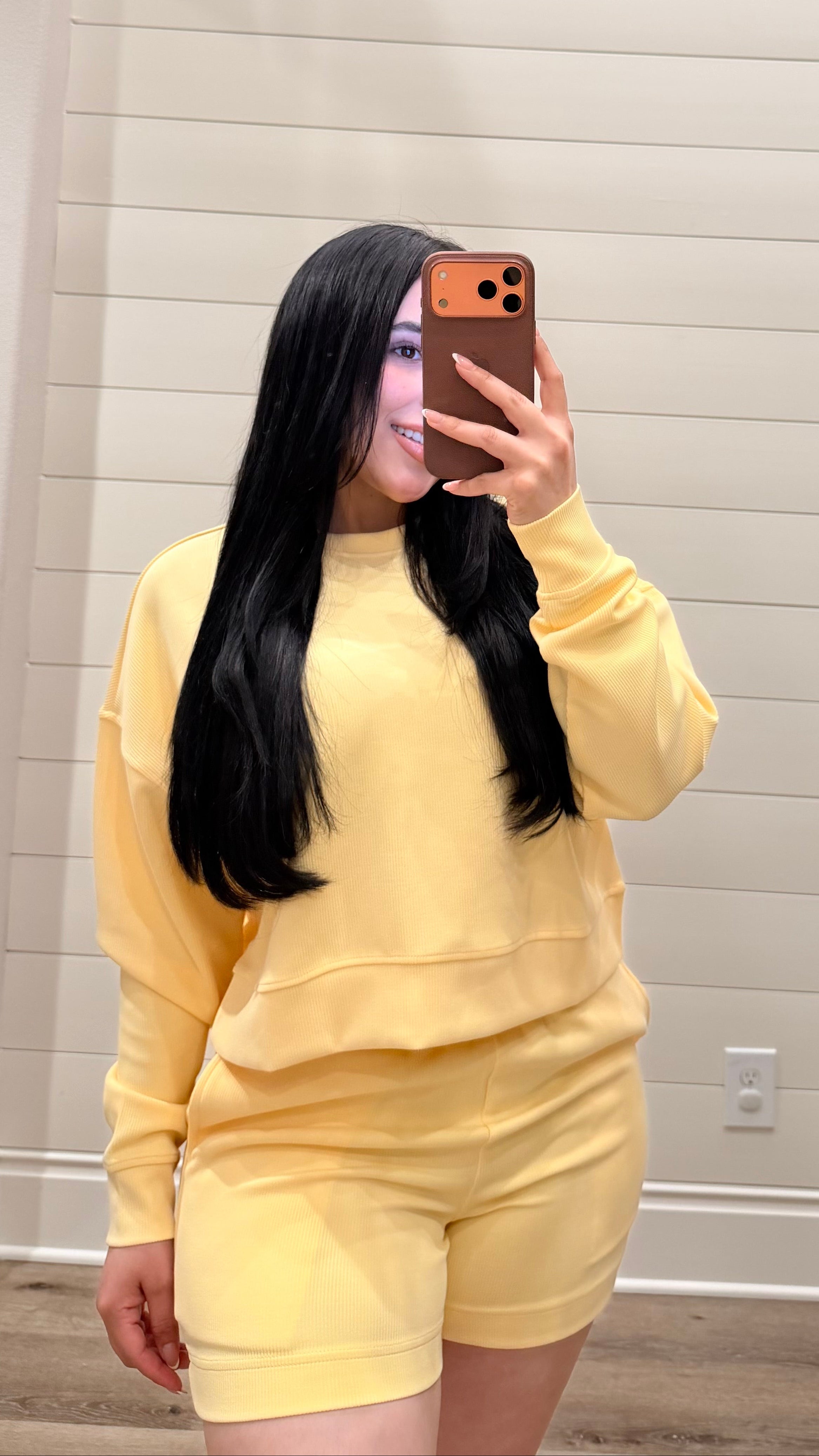 Yellow Long Sleeve Short Set