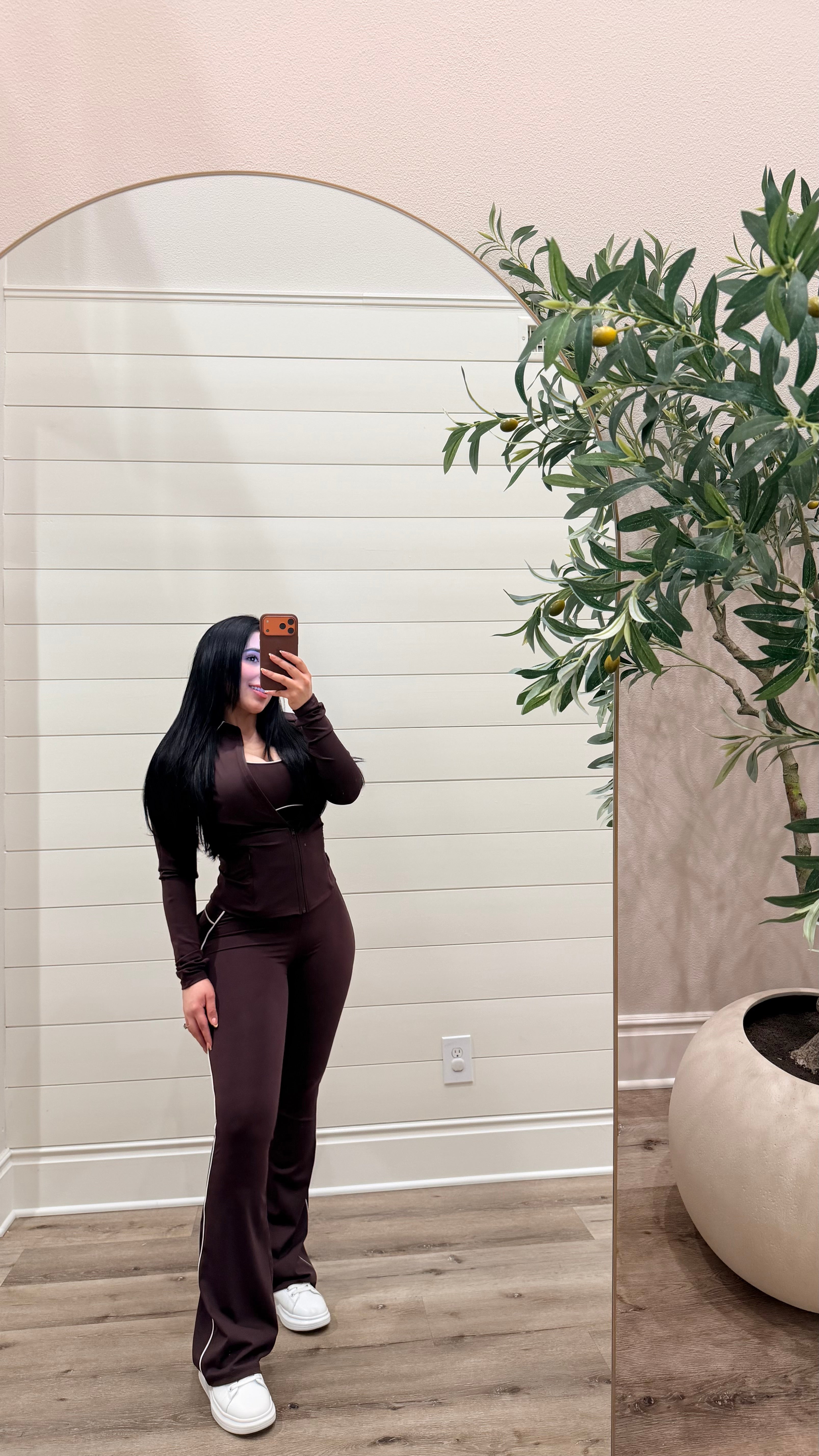 Brown Flare 3 Piece Active Set