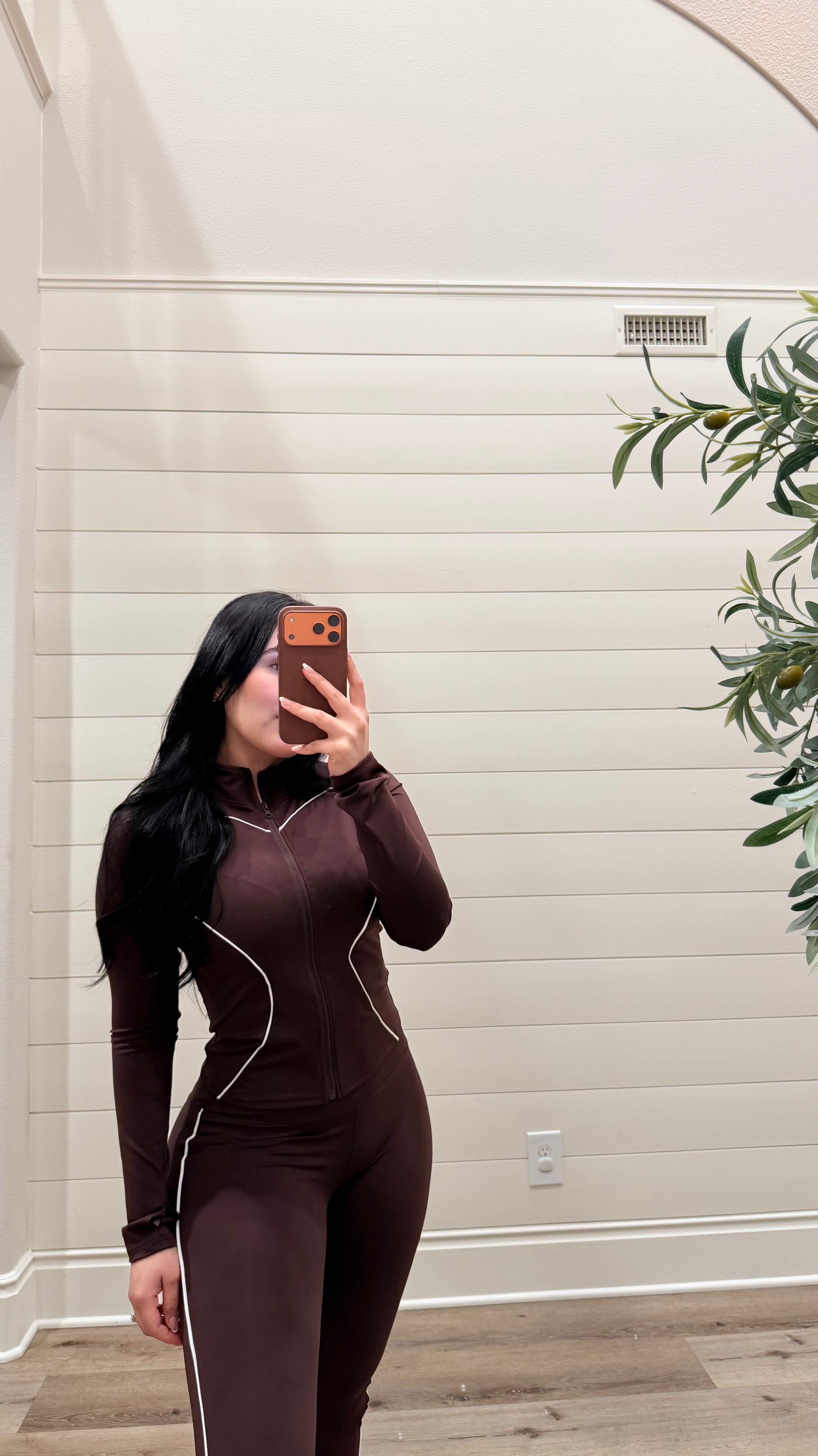 Brown Skinny Workout Set