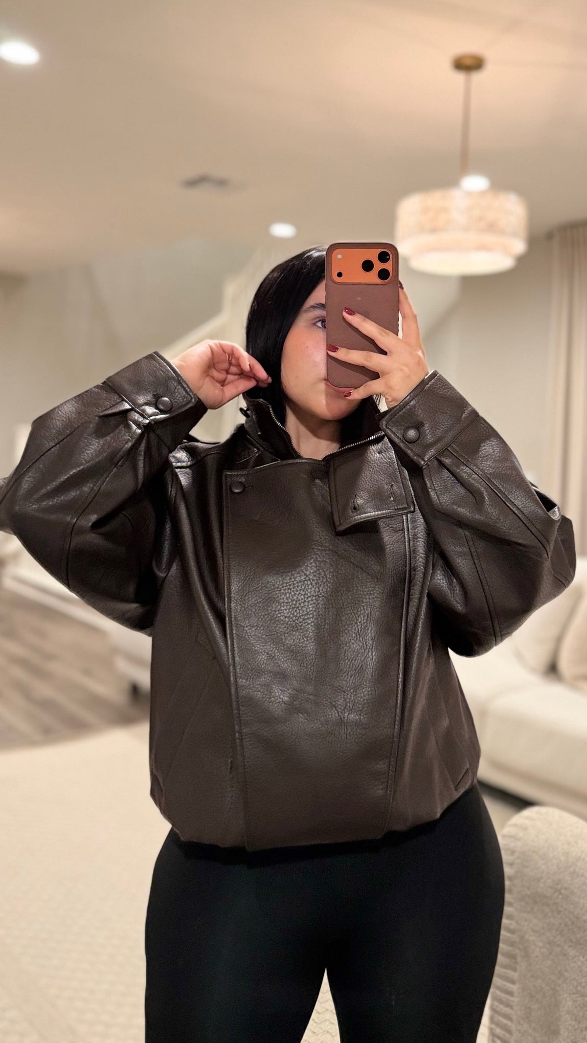 Espresso Sarah Leather Jacket