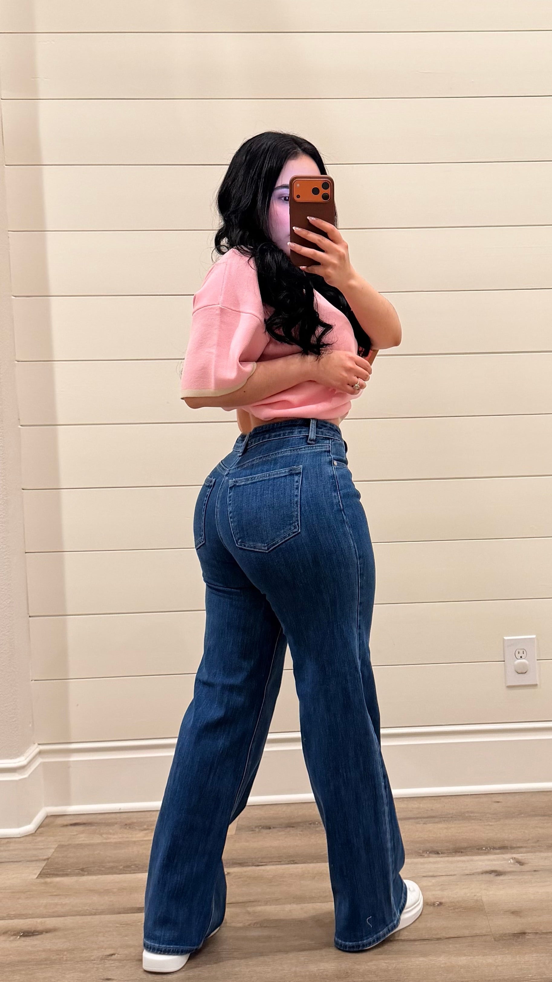 Dark High Rise Crossed Jean