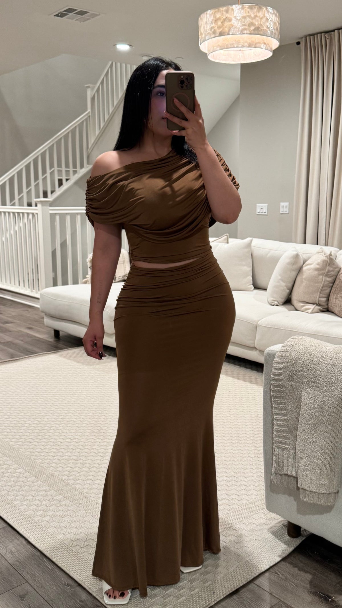 Karol Brown Skirt Set