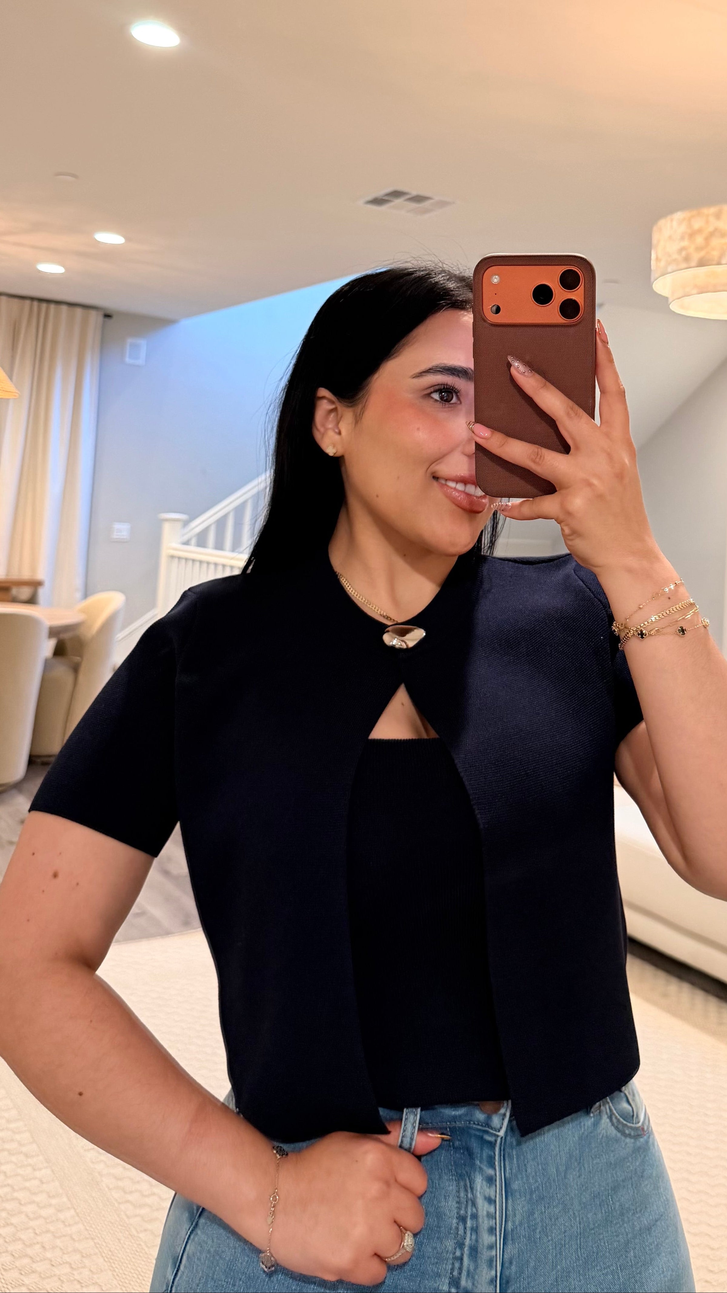 Jazmin Navy Top