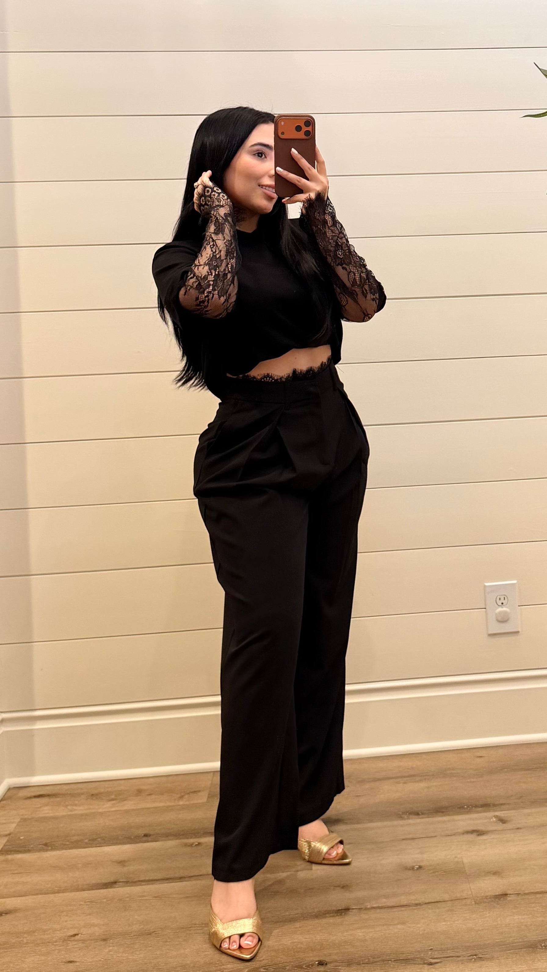 Black Lace Dress Pants