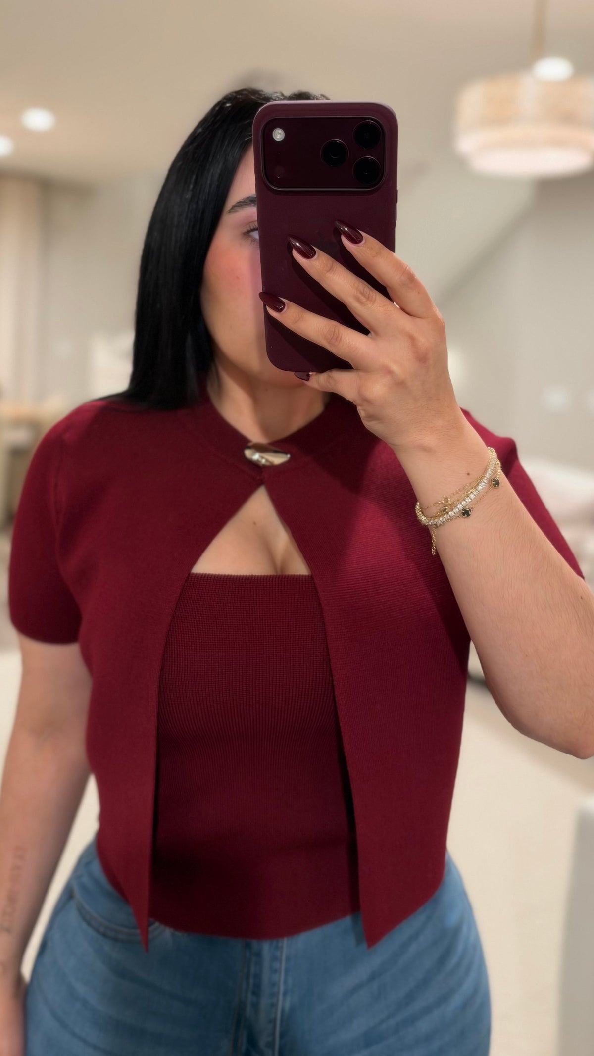 Jazmin Burgendy Top
