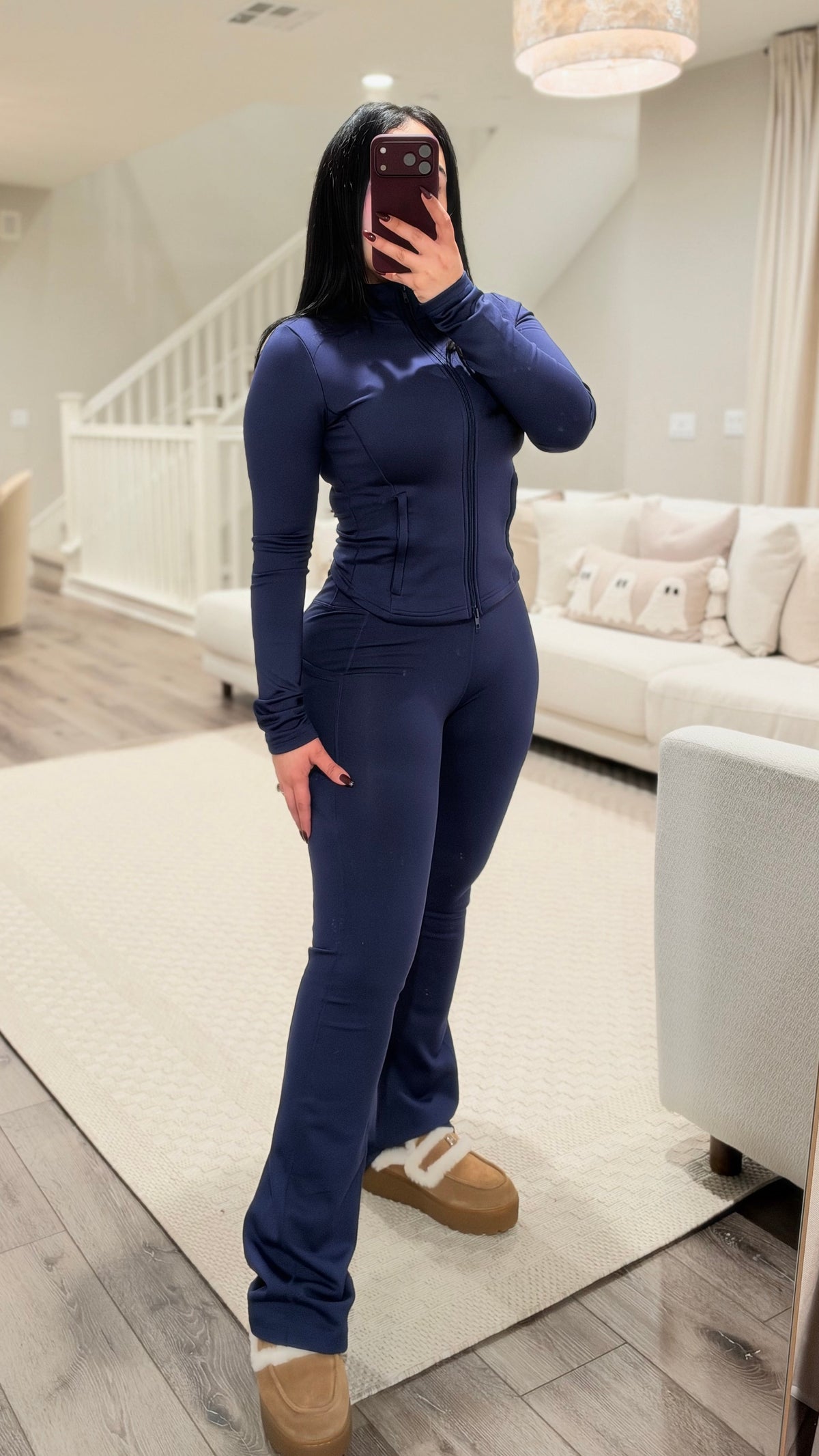 Navy Cozy Flared Active Set