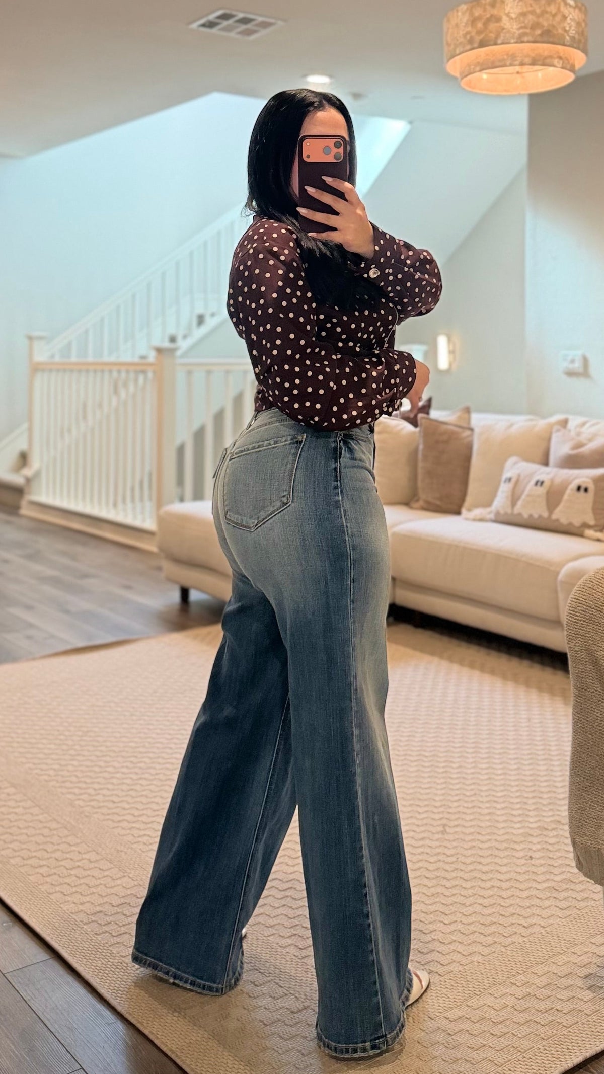 Cellito Wide Leg Denim Jeans