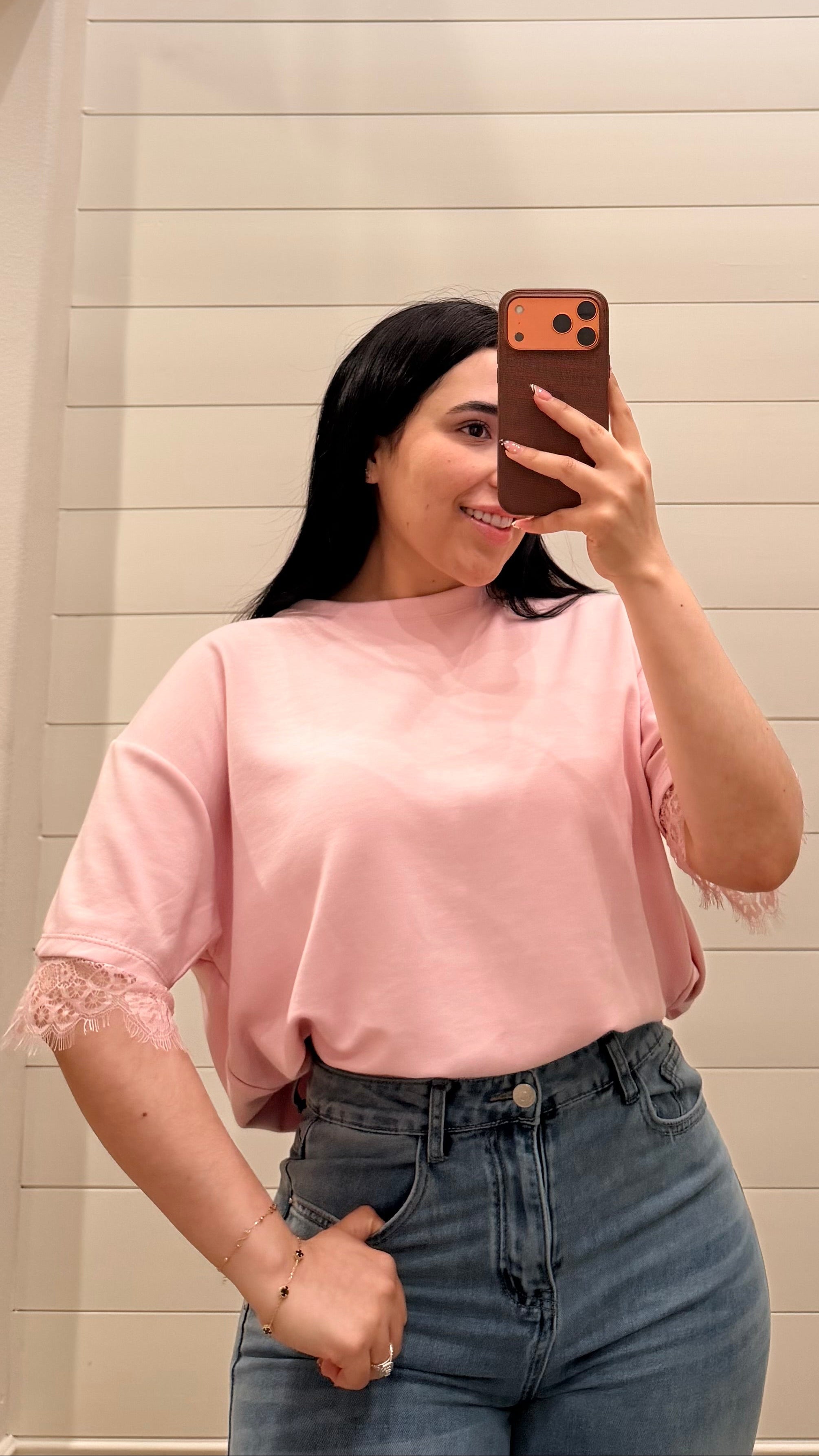 Pink Lace Top