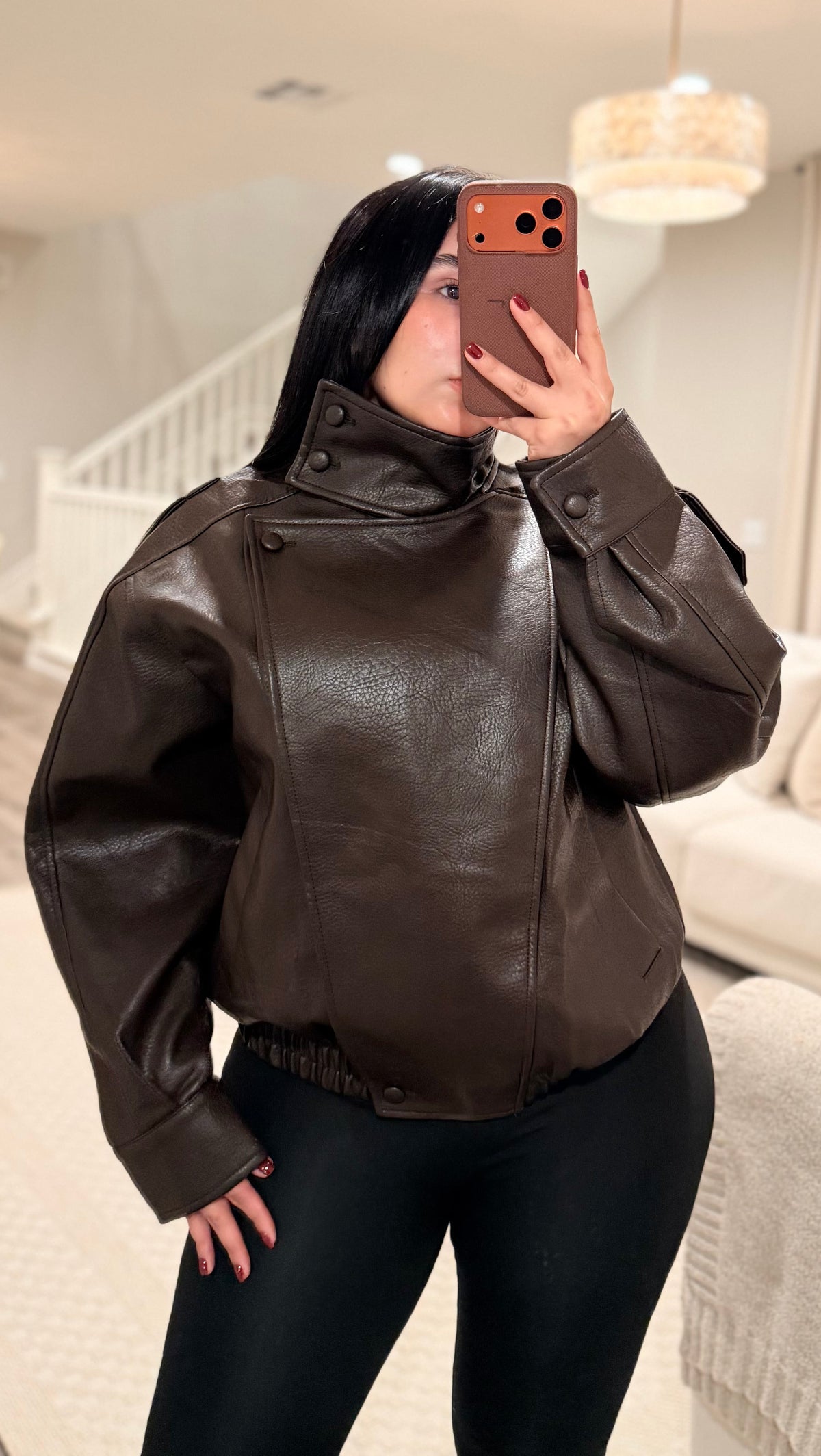 Espresso Sarah Leather Jacket
