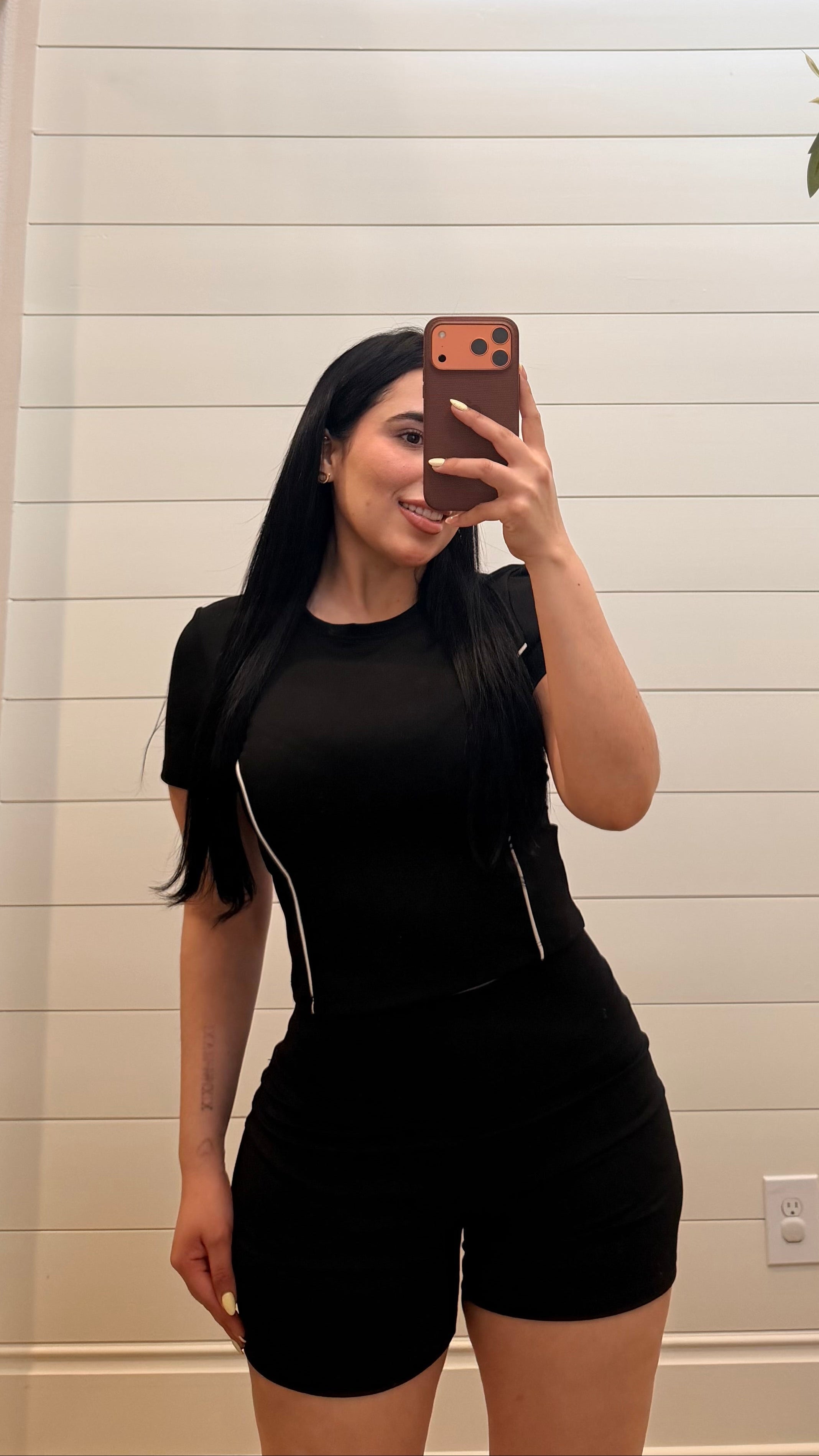 Black Short T-Shirt Active Set