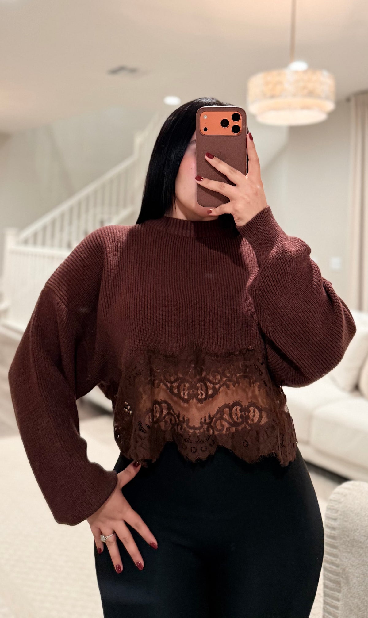 Victoria Brown Knit Sweater