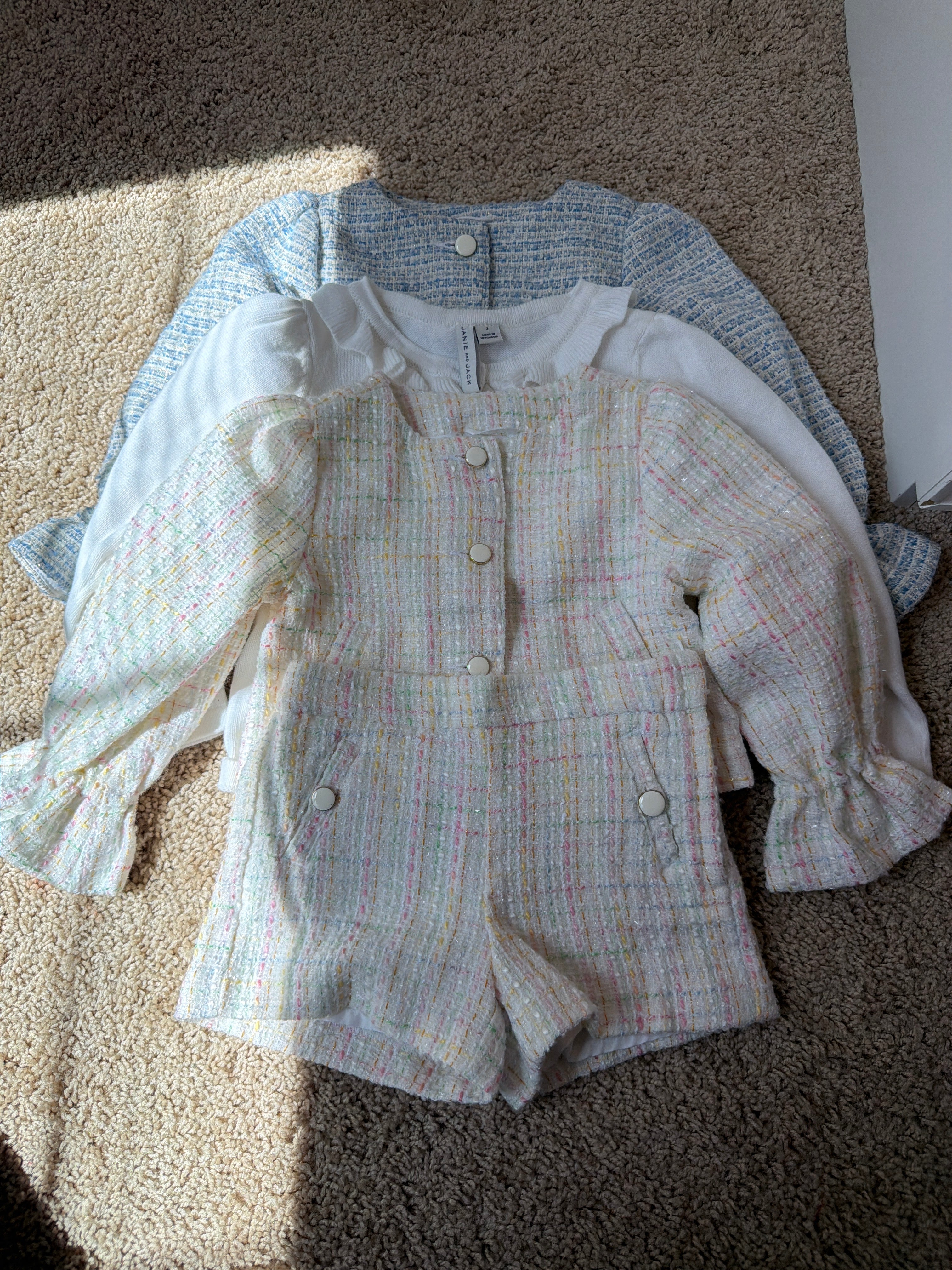 Janie & Jack Bundle size 3 (white Saco size 2)