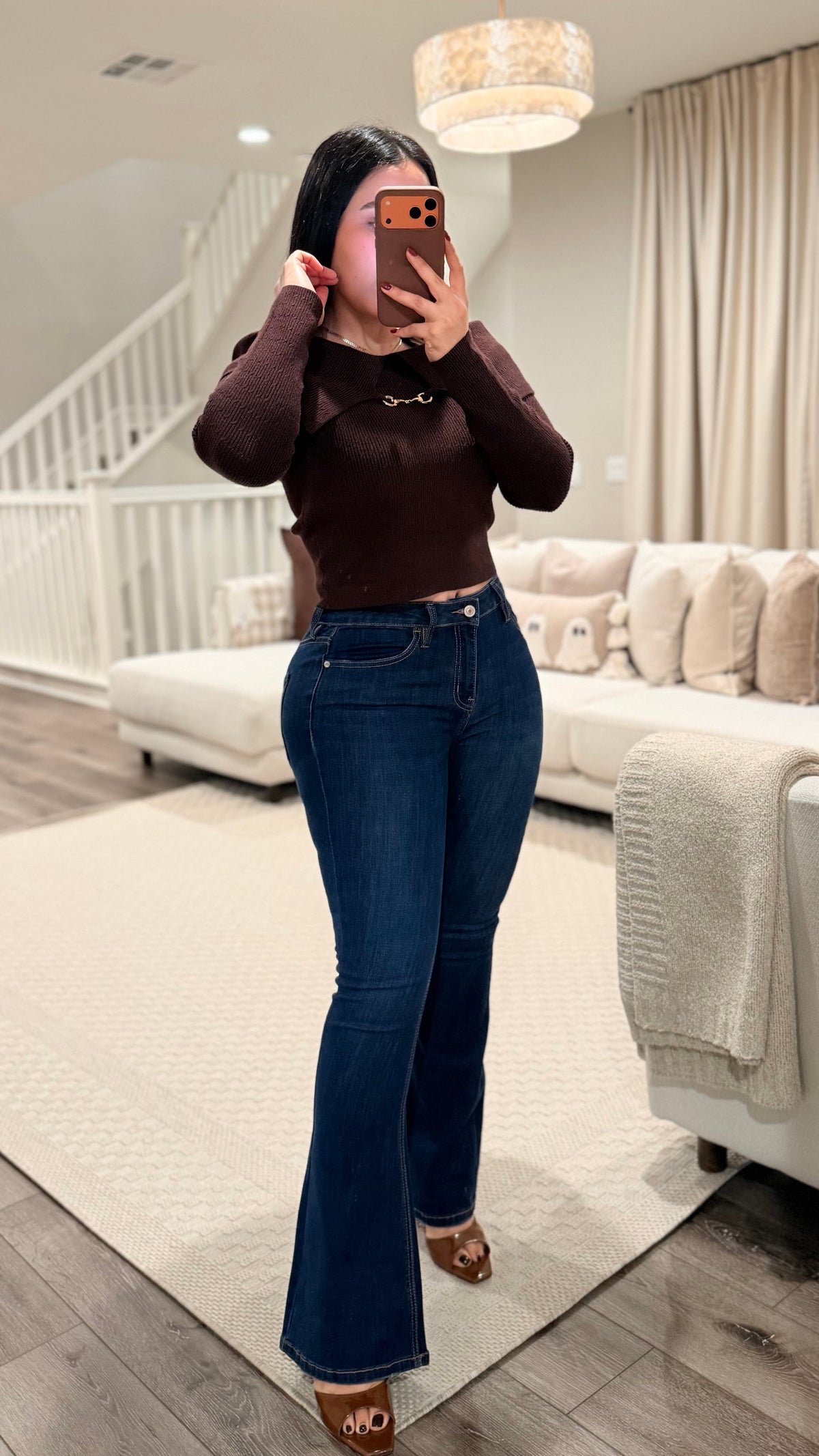 Mid Rise Flare Jeans