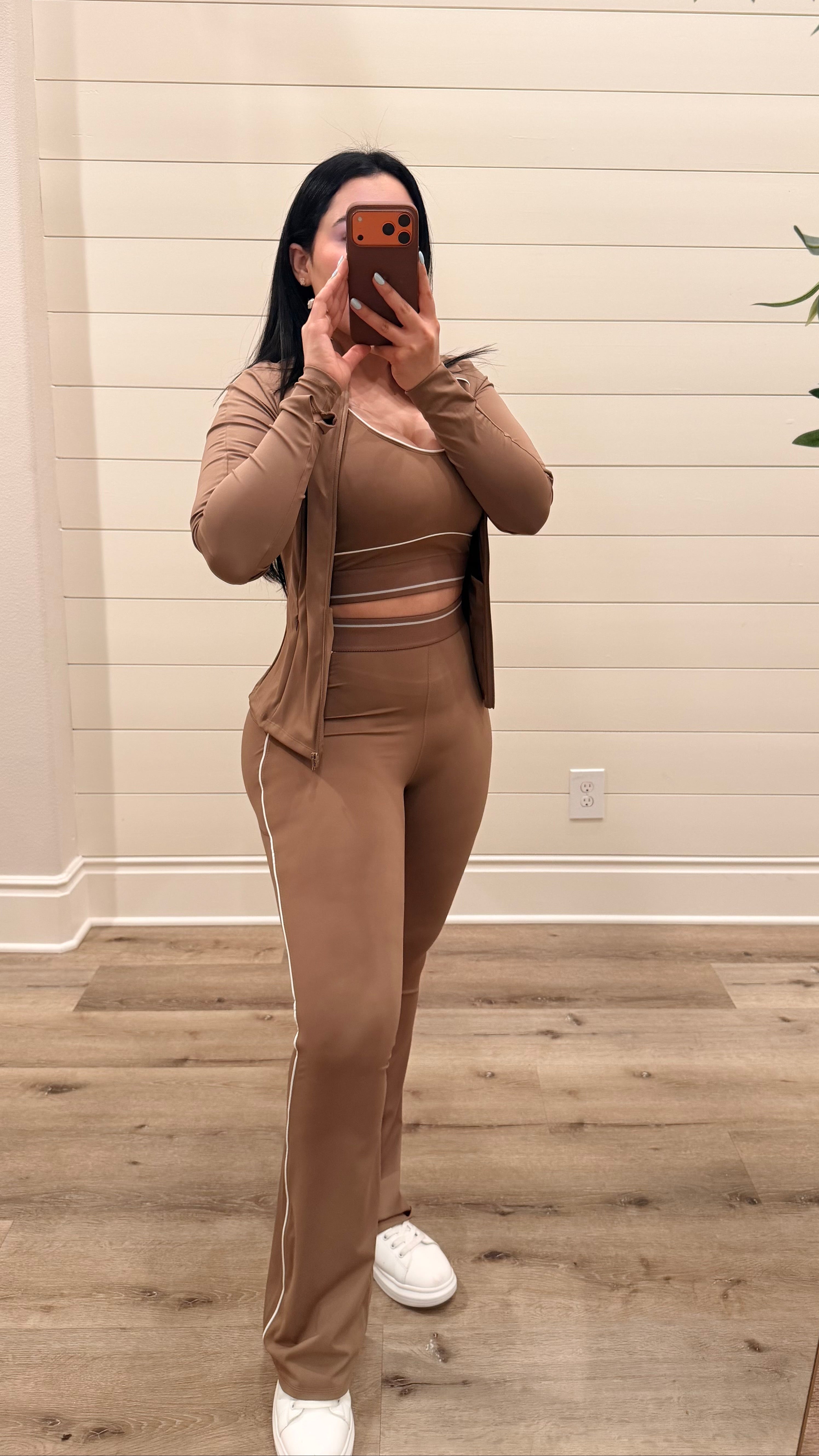 Latte 3 Piece Wide Leg Active Set