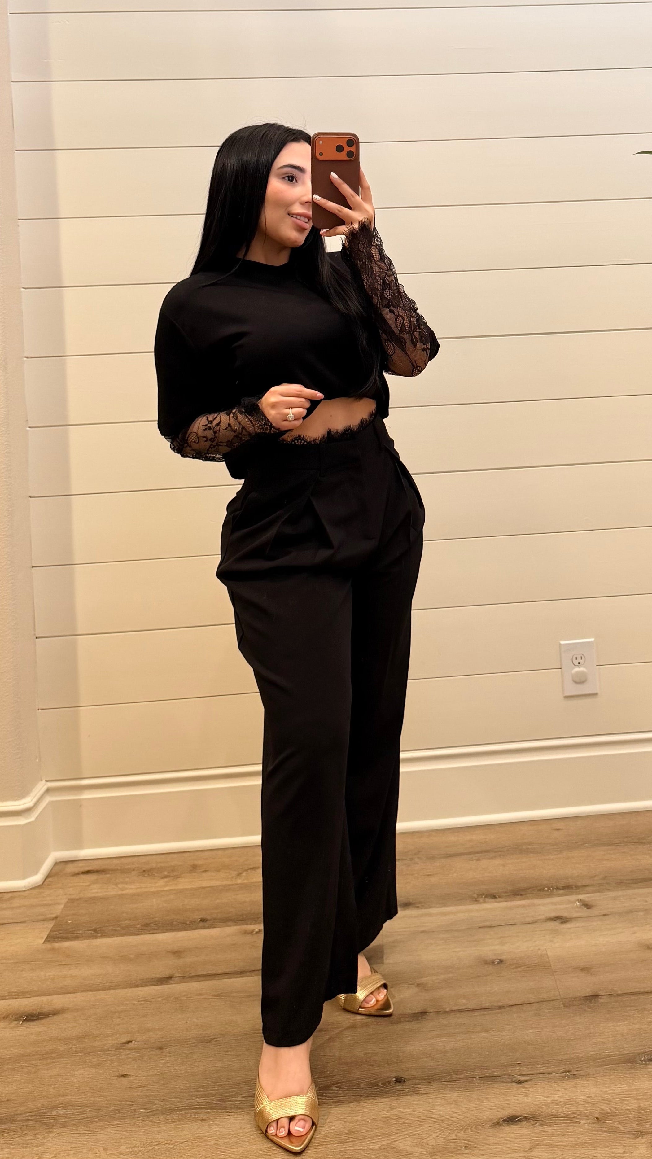 Black Lace Dress Pants