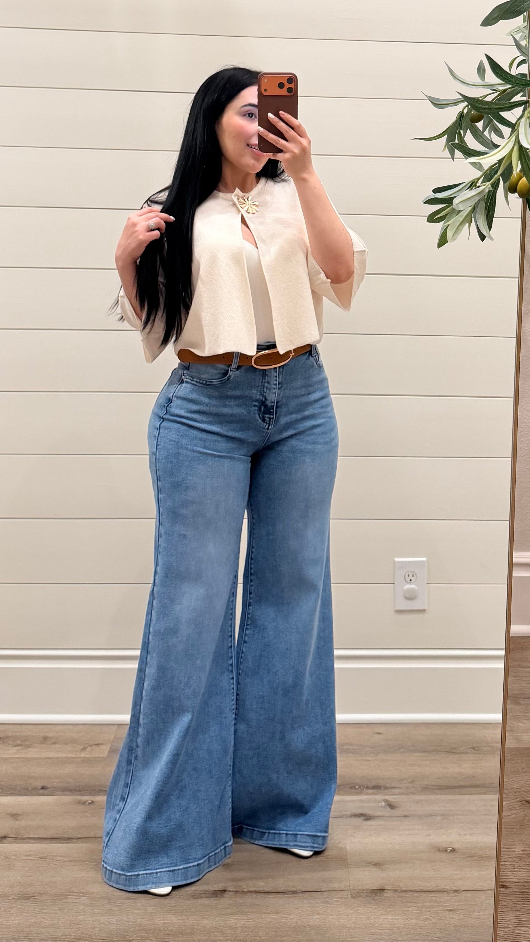 Wide Leg Belt jeans