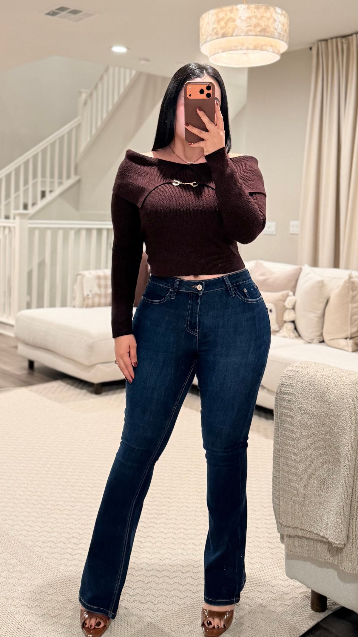 Mid Rise Flare Jeans