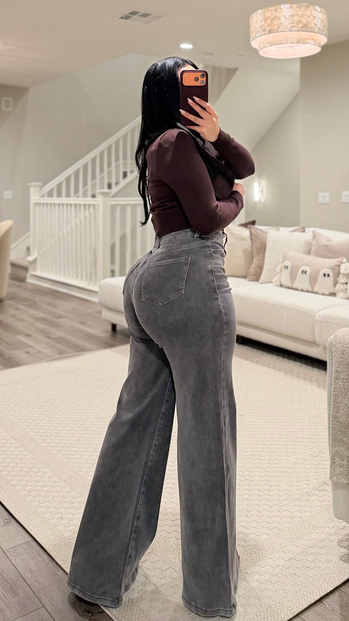 Mariana Grey Wide Leg Jeans